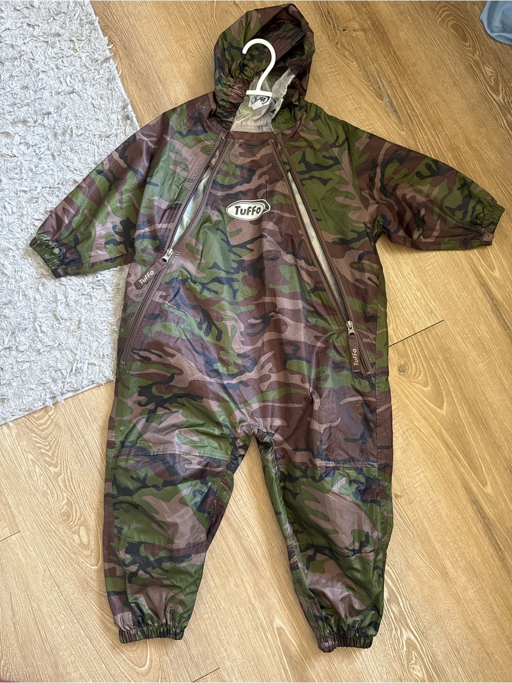 Tuffo Kids' Camo Raincoat One-Piece Coverall - Green Camo